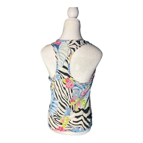 Womens Nordic Track Blue Floral/Black Multi  Tank/Shirt/Top Size‎ Large - Picture 3 of 5